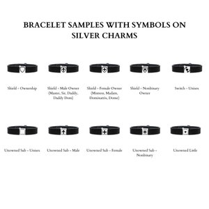 submissive dominant bracelet dom sub silver charm