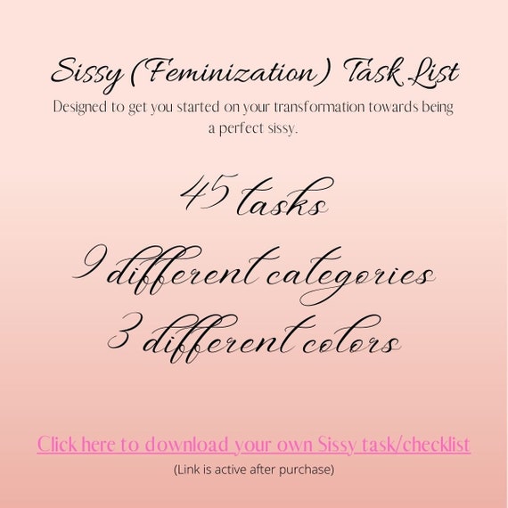 Forced Feminization Adult Sissy Training Task Or Check List Etsy Uk Forced Feminization Adult Sissy Training Task Or Check List Etsy Uk