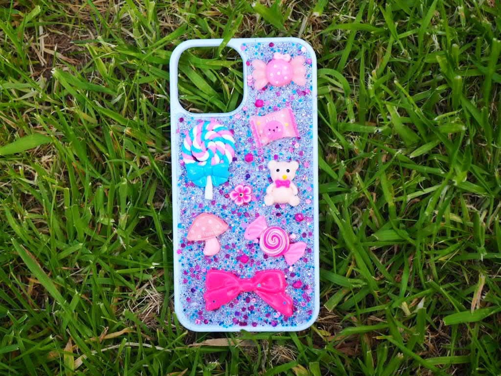 Iphone 13 Mini Kawaii Handmade Case 3D Glitter Effect Hardback Etsy UK