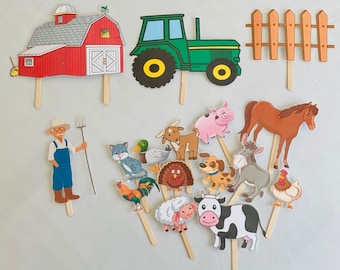 Farmer in The Dell Nursery Rhyme Feltflannel Board Story Telling Puppets Quiet Play Language and Speech Therapy