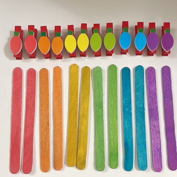 Color Matching: Clothespins and Popsicle Sticks