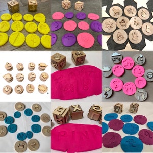 Wooden stampers/ weather themed/ vehicle/ alphabet/ Halloween/ play dough stamps/ fall summer/ dino/ Christmas/ ocean