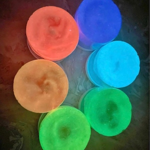 Glow in the dark play dough/ rainbow color sensory dough/ halloween/ gift for kids/ loose parts/ fine motor skills/