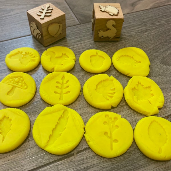 Fall themed/ wooden play doh stamps/ wooden stampers