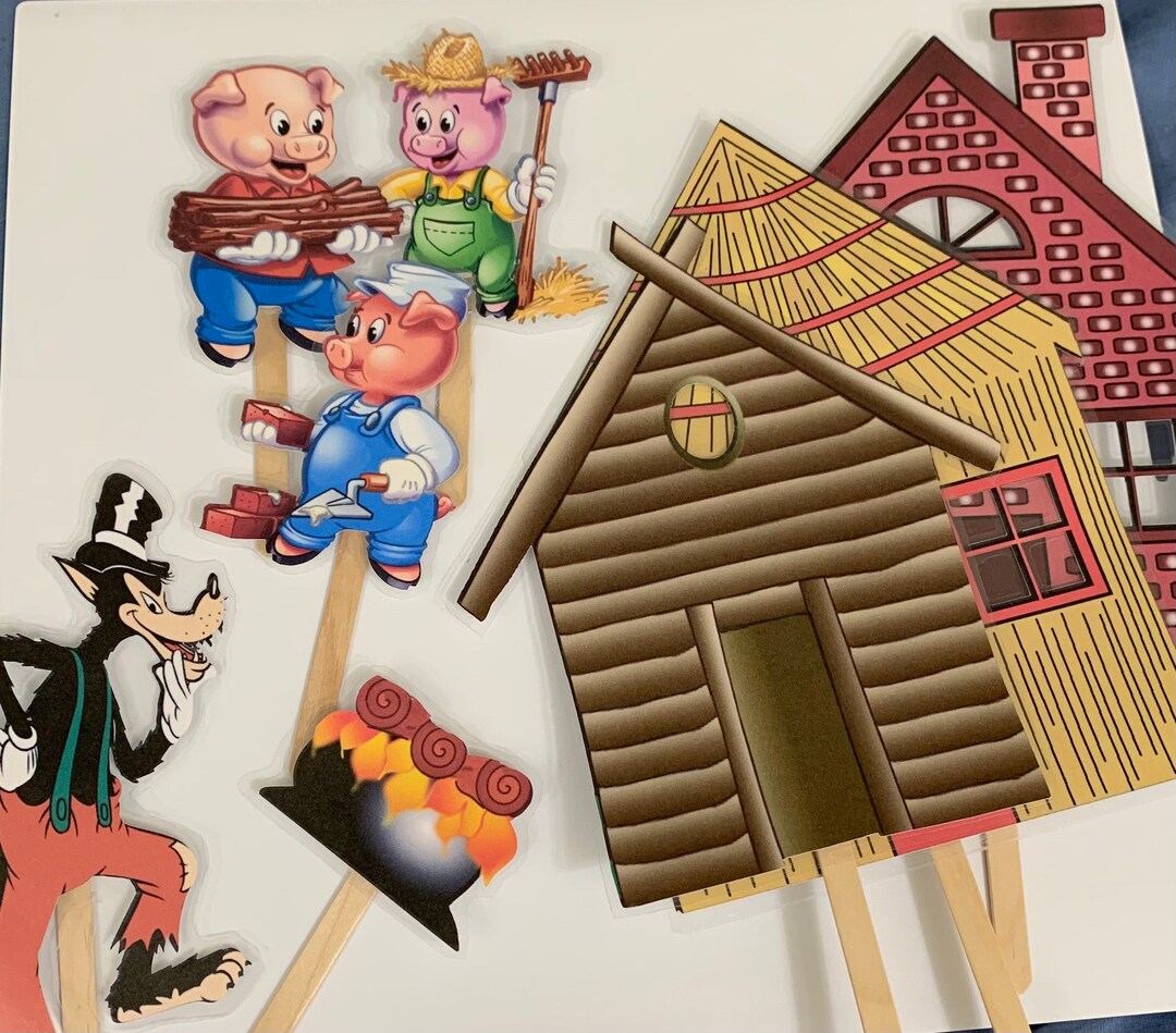 3 Little Pigs Nursery Rhyme Felt/flannel Board Story Telling / Puppets