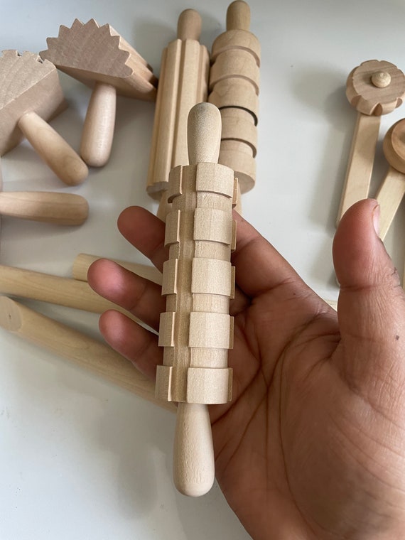 12 outils en bois pour pâte à modeler