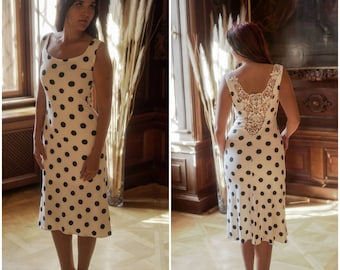 Robe Tango à pois avec dentelle au dos