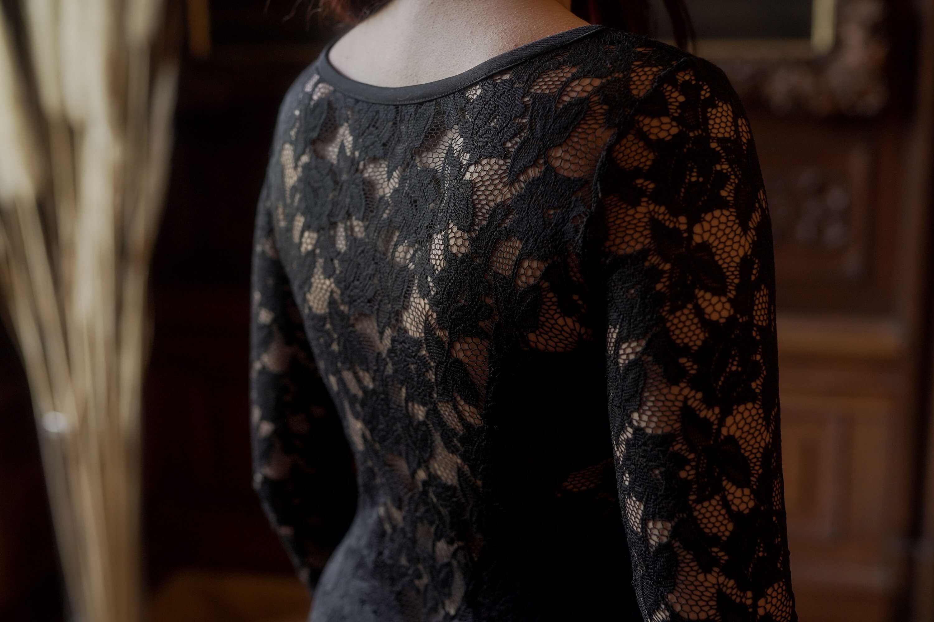 Black Lace Long Sleeve Tango Dress - Etsy