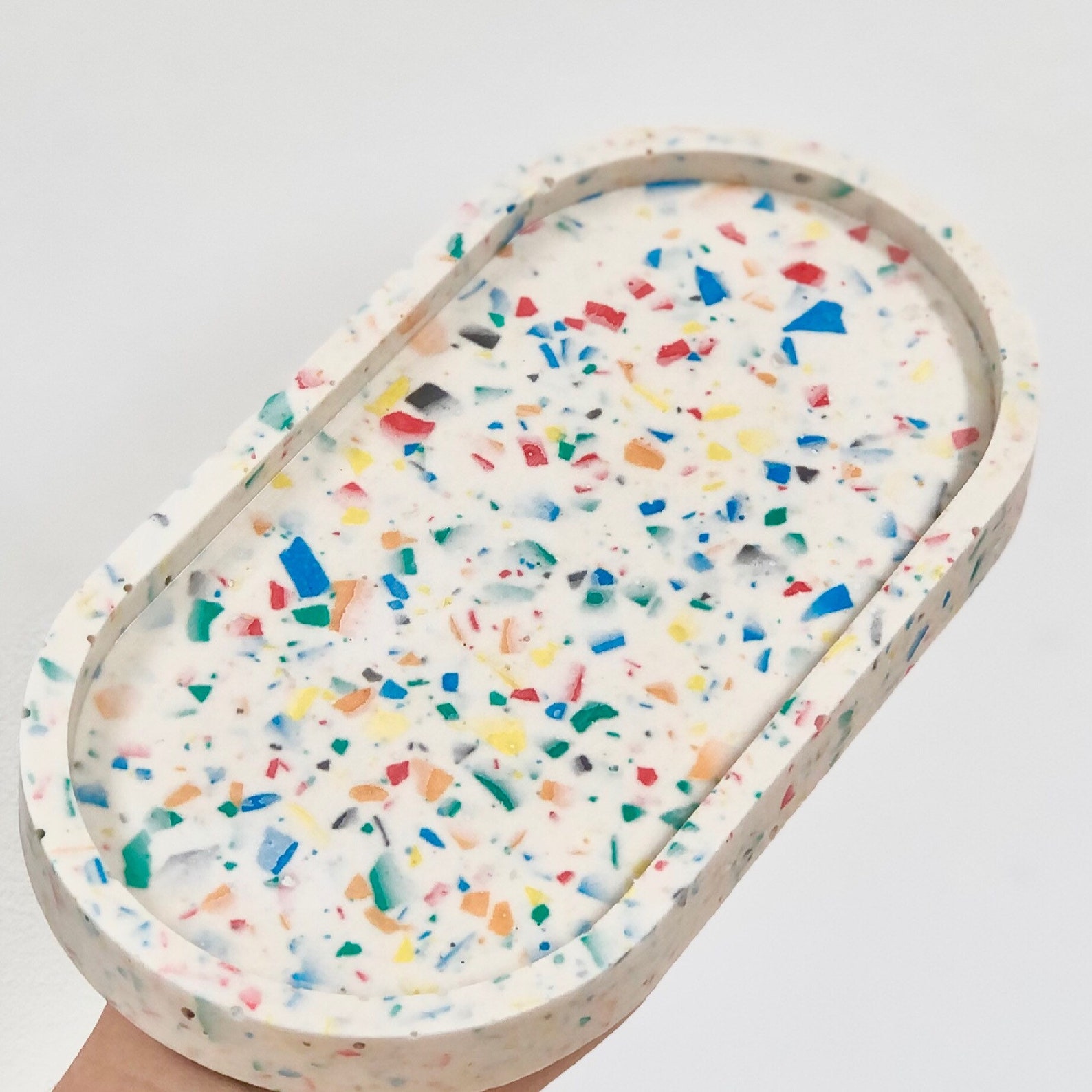 Rainbow Terrazzo Jesmonite Coaster Or Trinket Tray summer Etsy