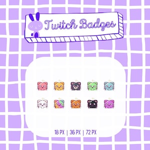 10 X Twitch Sub o Cheer Kitty Insignias