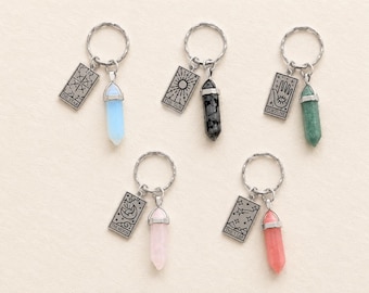 Crystal Pillar Keyring: Tarot Charm, Initial Keyring