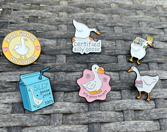 Silly Goose Pin Bagdes | Enamel Pin Badges | Funny Pin Badge | Novelty Badge