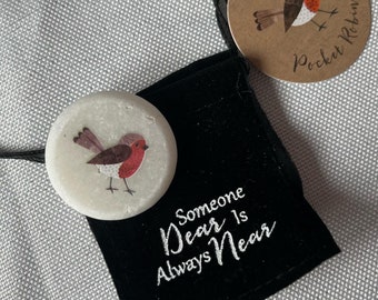 Pocket Robin Decorative Keepsake Stone In Pouch | Memorial Gift | Someone Dear Is Always Near