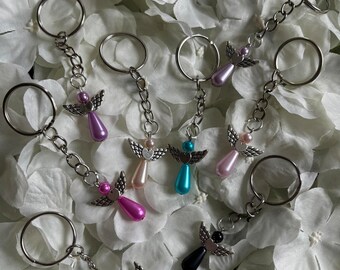 Beaded Angel Keyring: Colorful Bag Charm