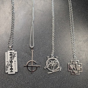 Rock and Metal Band Logo Necklaces: Ghost, Slayer, Judas Priest