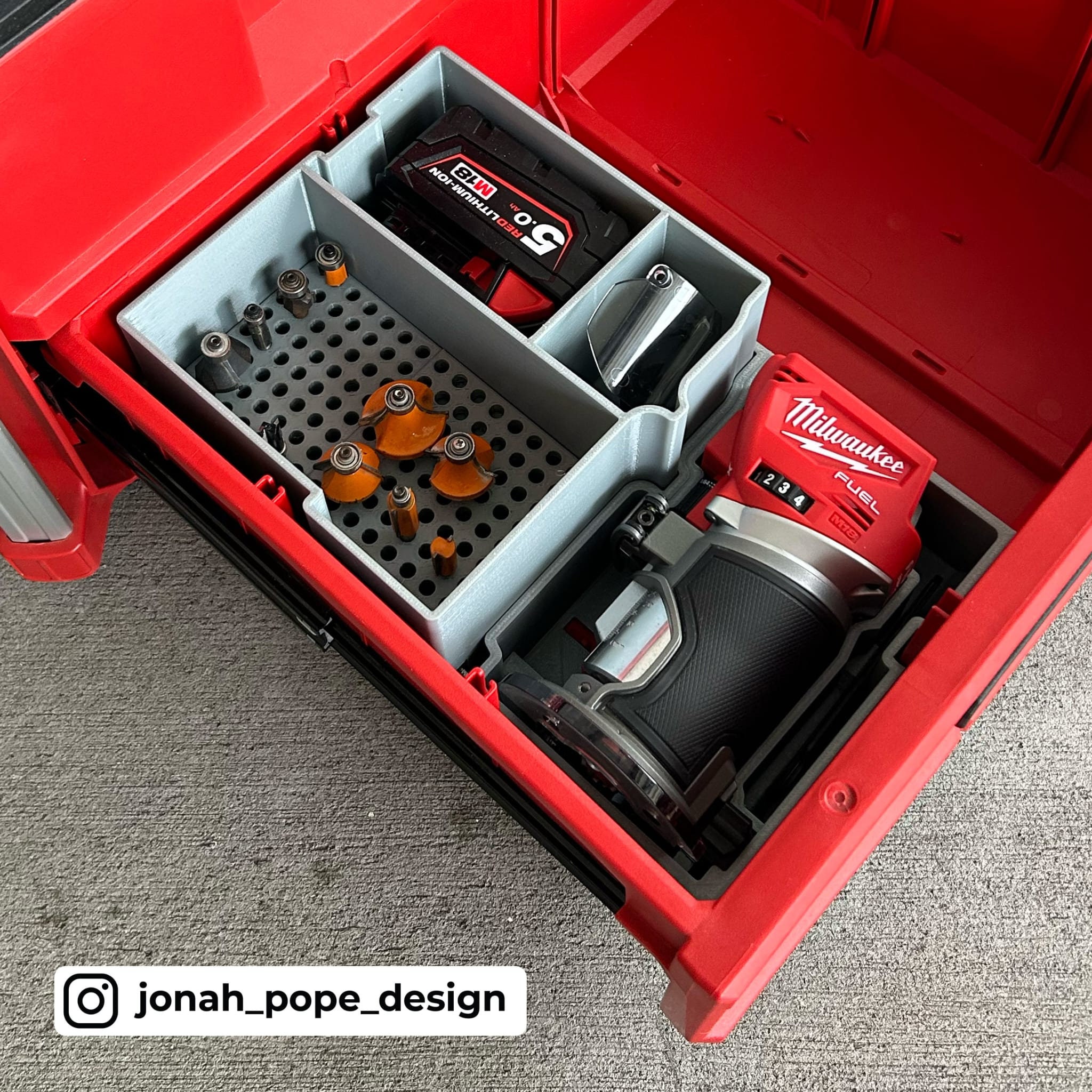 Milwaukee M18 Router 2 Drawer Tray Therhinowheel Jonah - Etsy