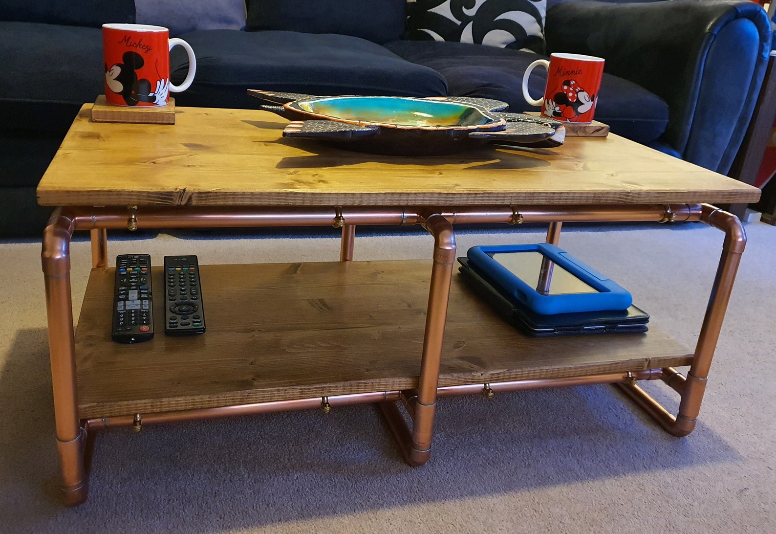 Copper pipe coffee table Etsy