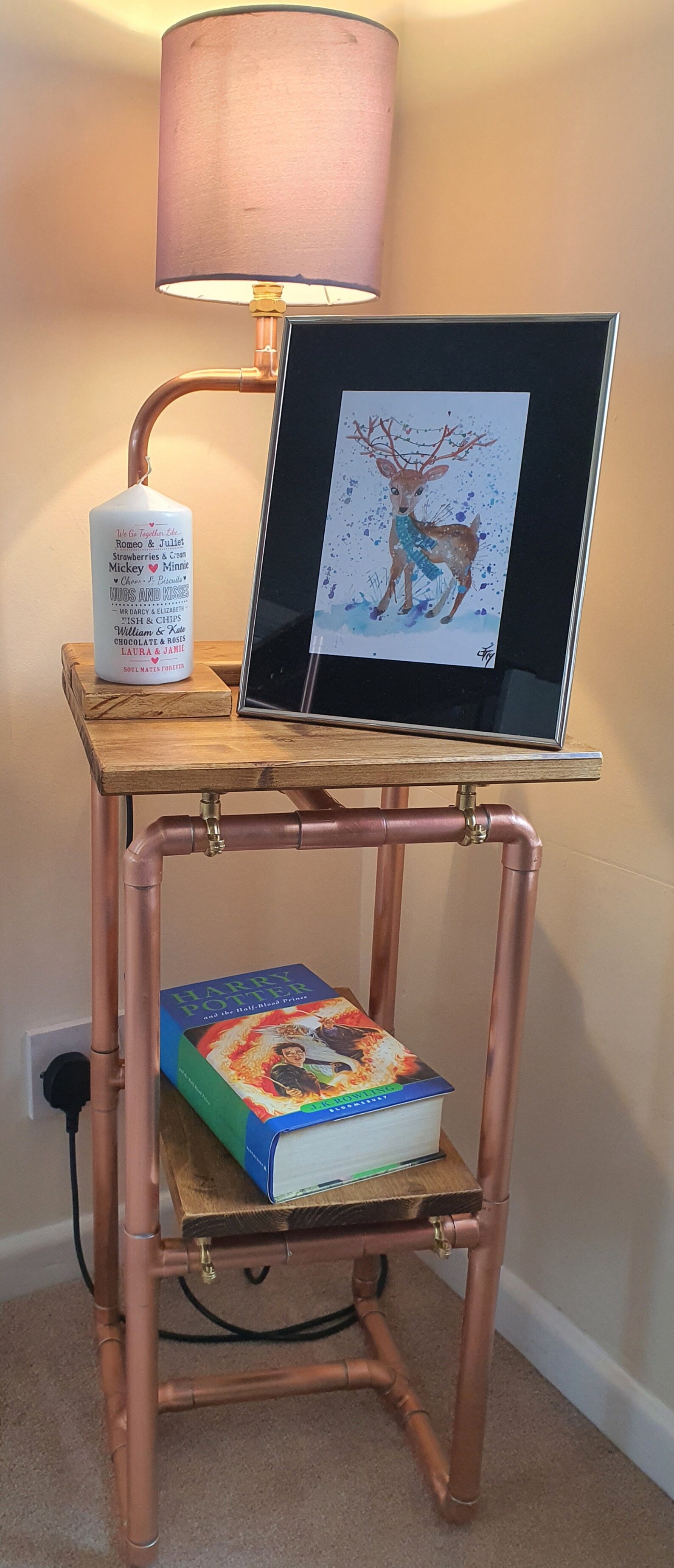 Copper pipe side table Etsy