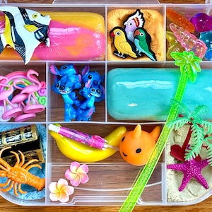 Hawaiian/Stitch Playdoh Sensory Kit | Montessori Sensory Bin Kit, Gift for Toddlers, Busy Box for Children, Birthday Present for Kids