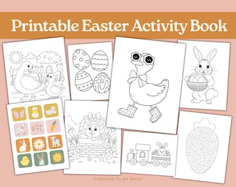 Printable Easter Activity Book for Kids - 60+ Pages | Printable Coloring Pages, Printable Easter/Spring Coloring Book | Instant Download