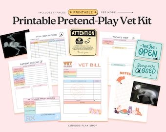 Printable Vet Clinic Kit for Kids | Children's Printable Activity |  Instant Download
