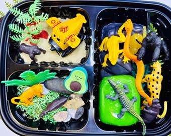 Jungle Sensory Kit: Wild Animals Homemade Playdough Kit for Kids/Toddlers