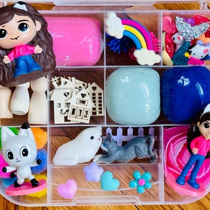 G&#39;s Dollhouse Sensory Kit | Homemade Playdough Kit, Busy Box Activity Kit for Kids, Playdoh Sensory Bin, Toddler Activity Kit