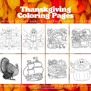 Thanksgiving Coloring Pages, Printable Thanksgiving Coloring Pages, Thanksgiving/Fall Activity for Kids