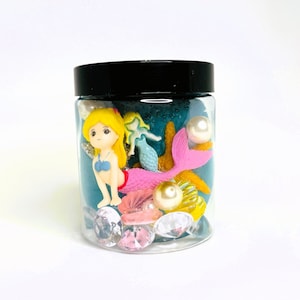 Mermaid Playdough Jar | Kid&#39;s Sensory Jar, Busy Kit, Mermaid Sensory Kit, Homemade Playdoh Jar, Mermaid Party Favors