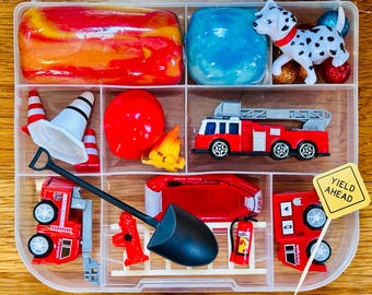 Firefighter Sensory Kit: Playdough Activity Kit for Kids
