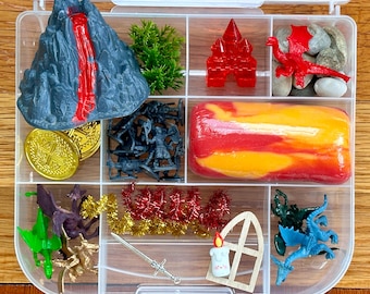 Knights & Dragons Sensory Kit: Montessori Playdough Kit for Kids