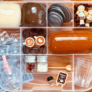 Coffee Shop Sensory Kit: Montessori Homemade Playdough Kit for Kids