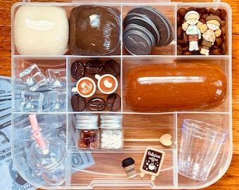 Coffee Shop Sensory Kit: Montessori Playdough Kit for Kids