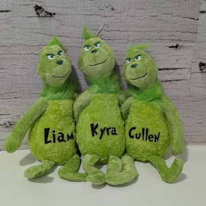 Grinch Stuffy | Christmas Plush | Personalized | Stuffed Animal | Grinch | Stocking Stuffer | Christmas Decor