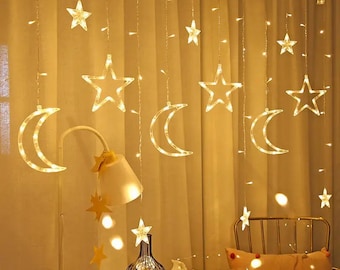 TARIFF FREE - Eid Moon and Star Led String Lights: Ramadan Decor
