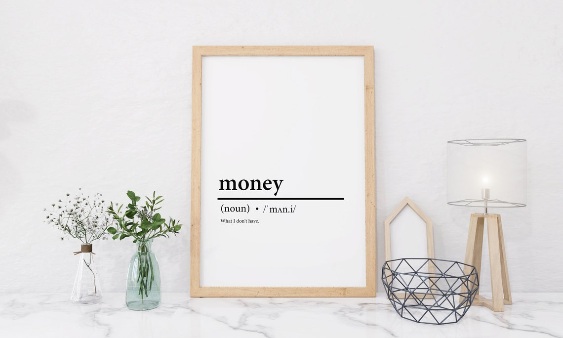 Money Definition Print Urban Dictionary Funny Saying funny Etsy