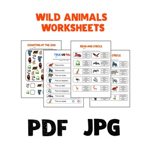 Wild Animals Worksheets, Animal Worksheets for Kids, Printable ...