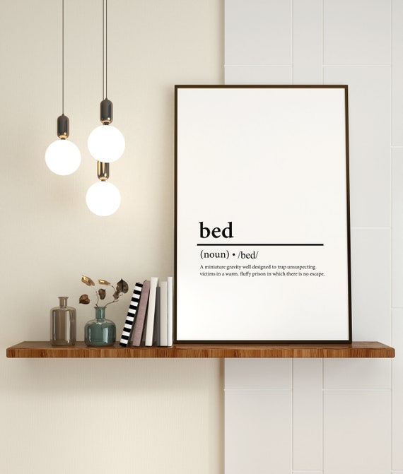 Bed Definition Print Urban Dictionary Funny Saying Funny Etsy