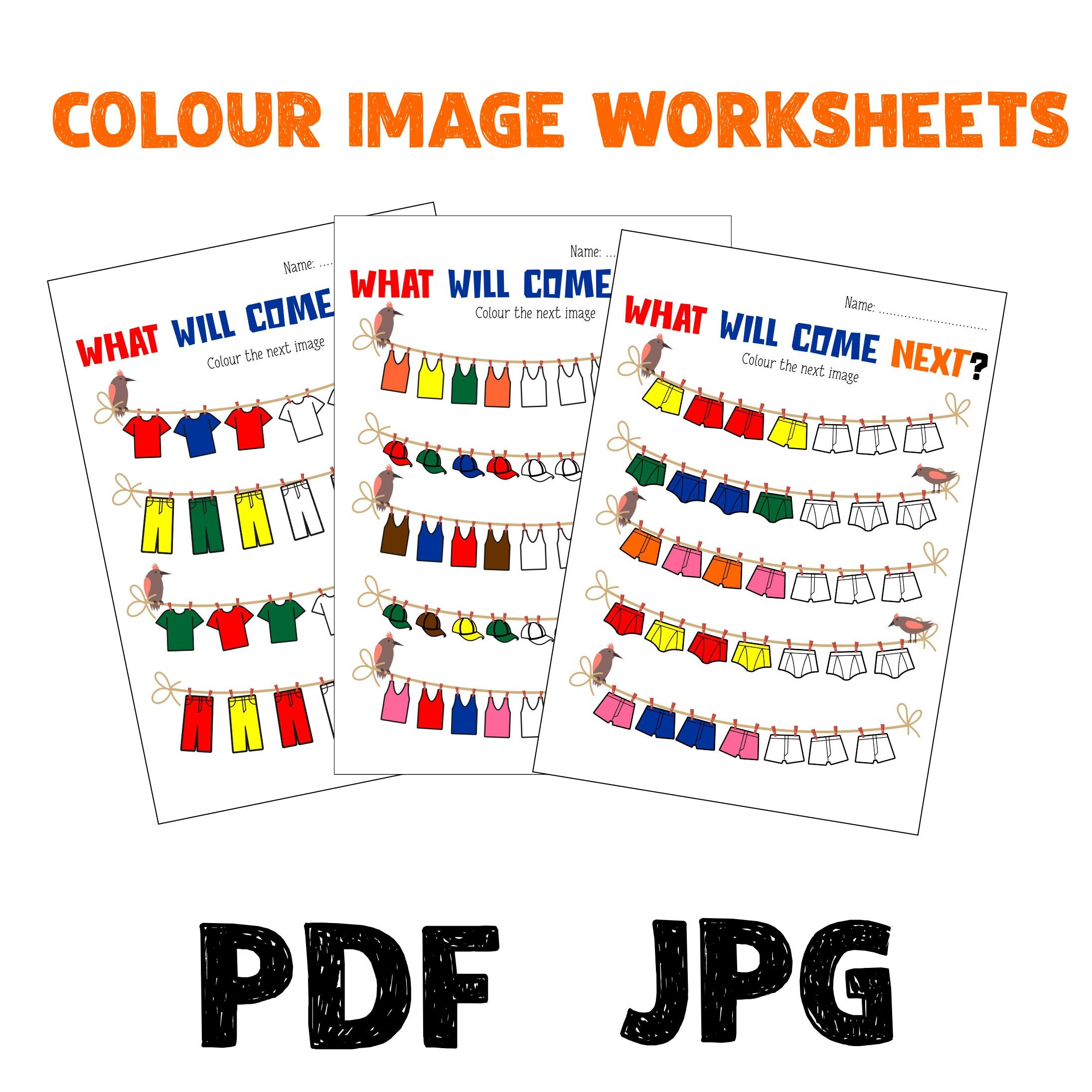 what will come next colour worksheet worksheets for kids etsy new zealand