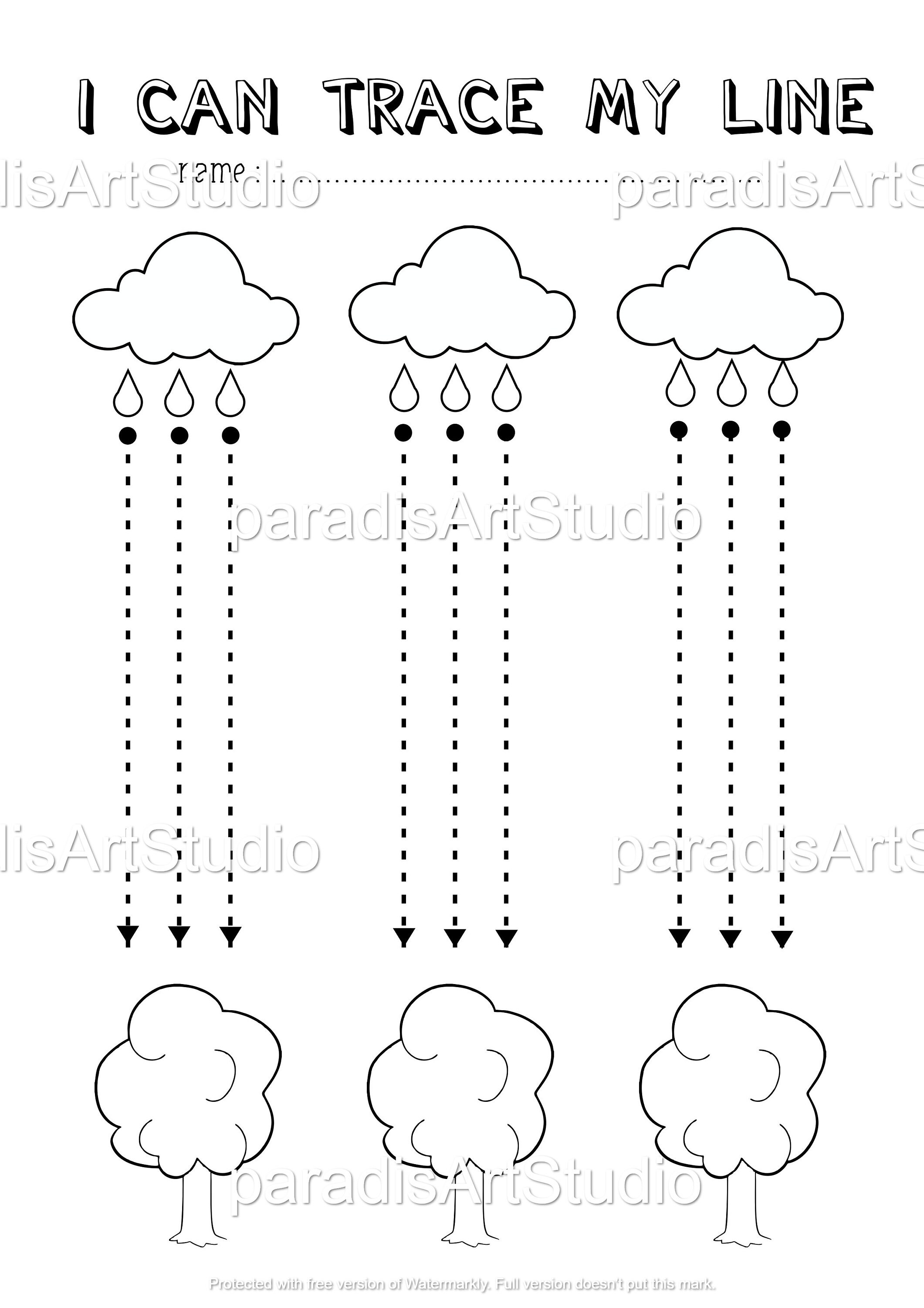 Line Tracing Shape Tracing Modern Line Drawing One Line | Etsy