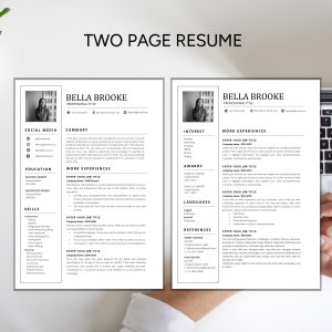 Professional Resume, Resume Template Word, Cv Template, Creative Resume 