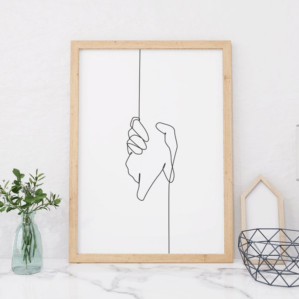 Helping Hands Line Art Poster, Holding hands print, Couple hands print, Take my hand, Minimal printable hand poster, Hands Line Drawing