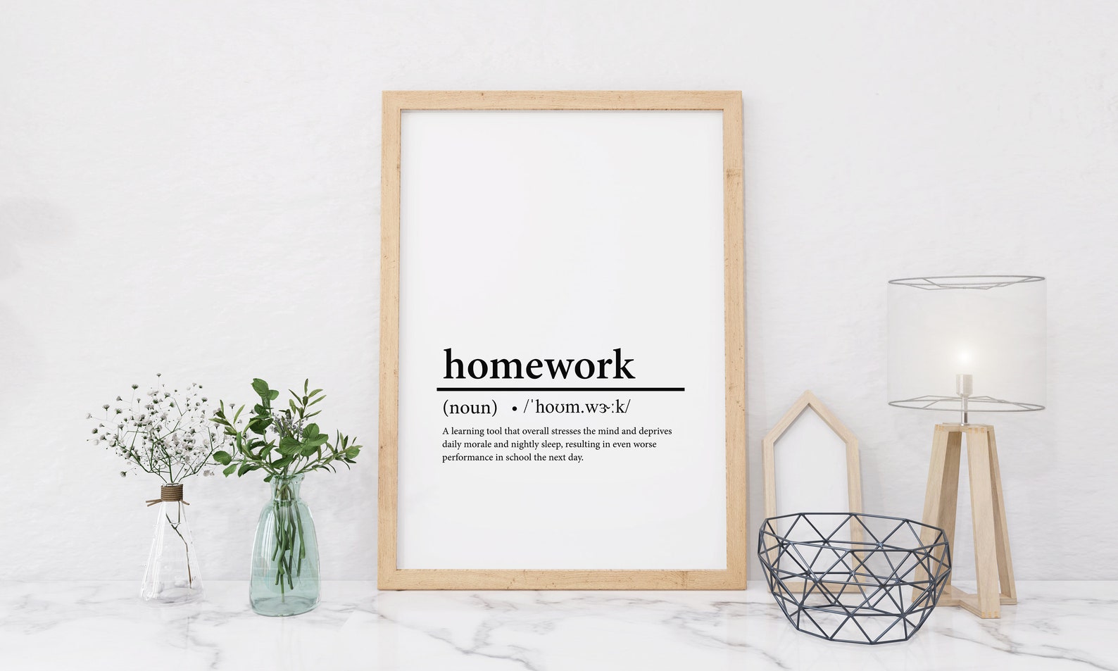 Homework meaning image