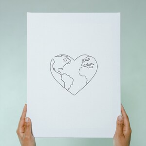 World Poster Digital Print, World Line Art, One Line Drawing ...