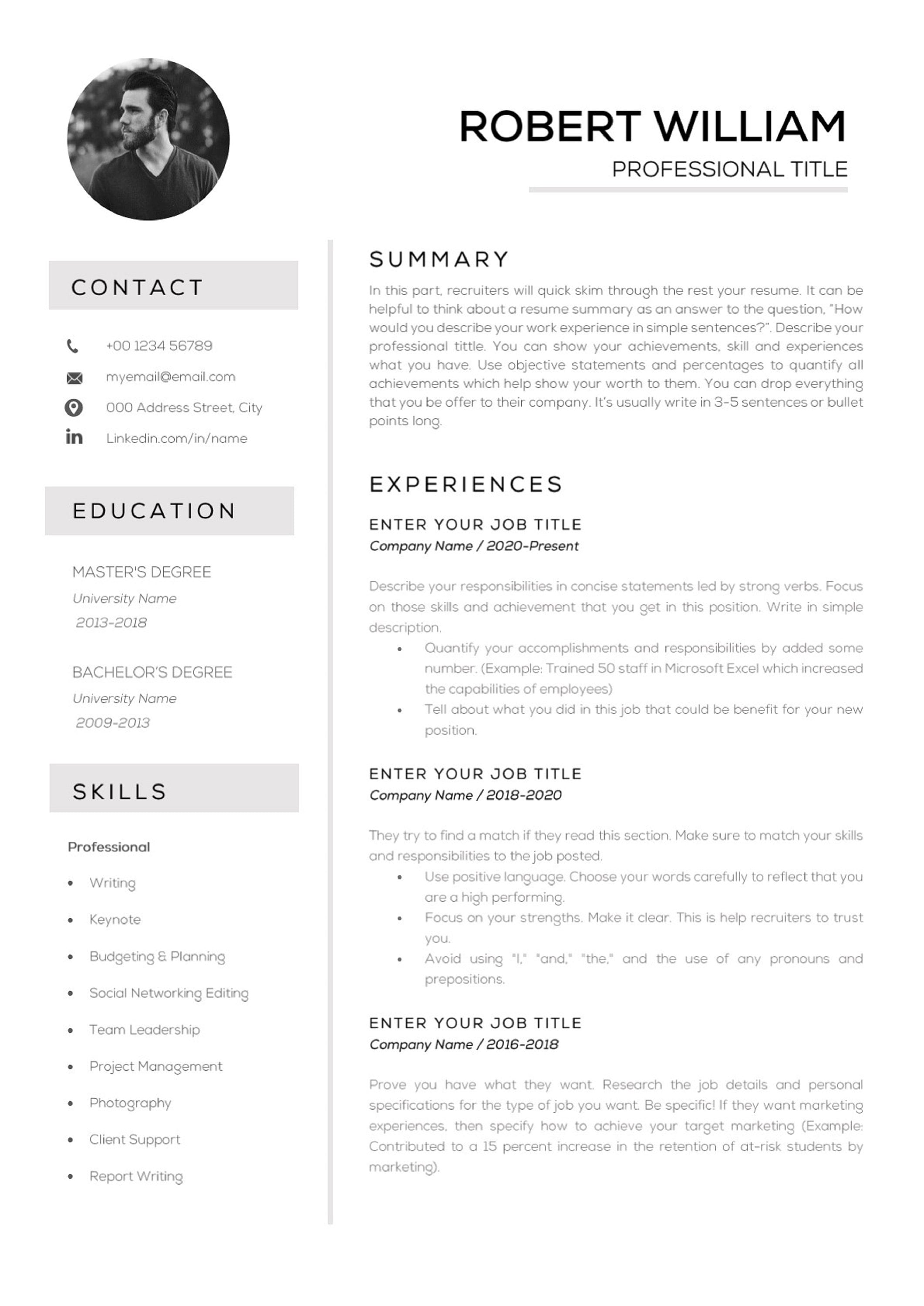 simple-resume-template-word-cv-template-professional-resume-creative