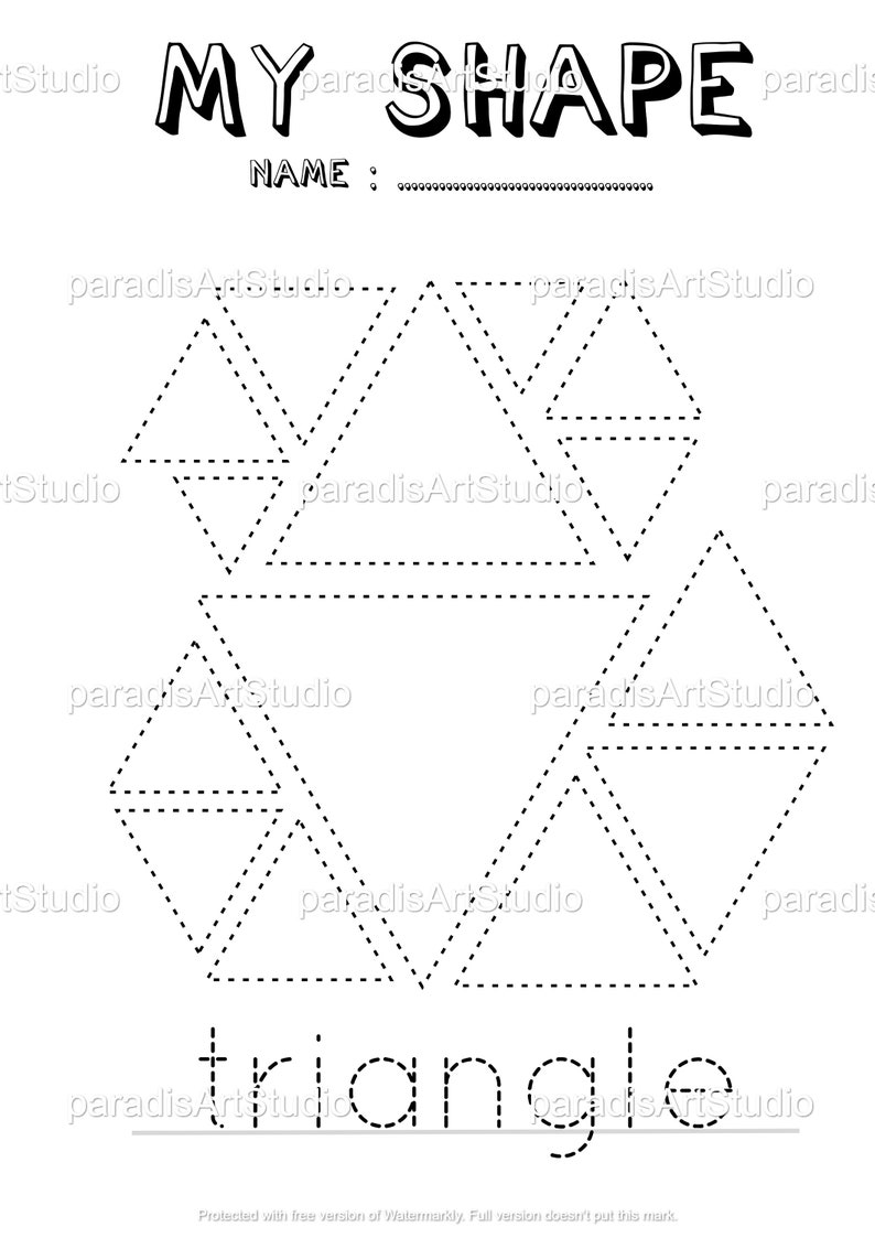 10 Worksheets Shape Tracing, Tracing Worksheet, Worksheets for Kids ...