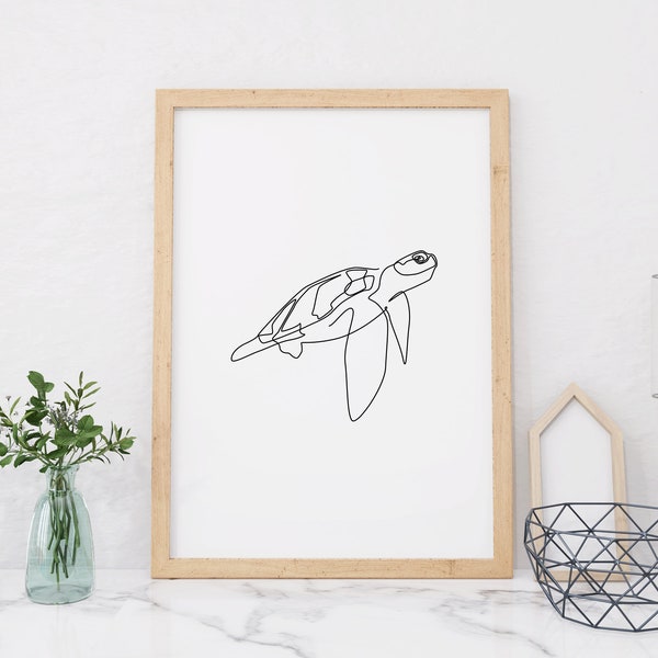 Turtle line art, Turtle Art, sea turtle art, turtle print, turtle wall art, single line drawing, turtle prints, sea turtle decor, line art