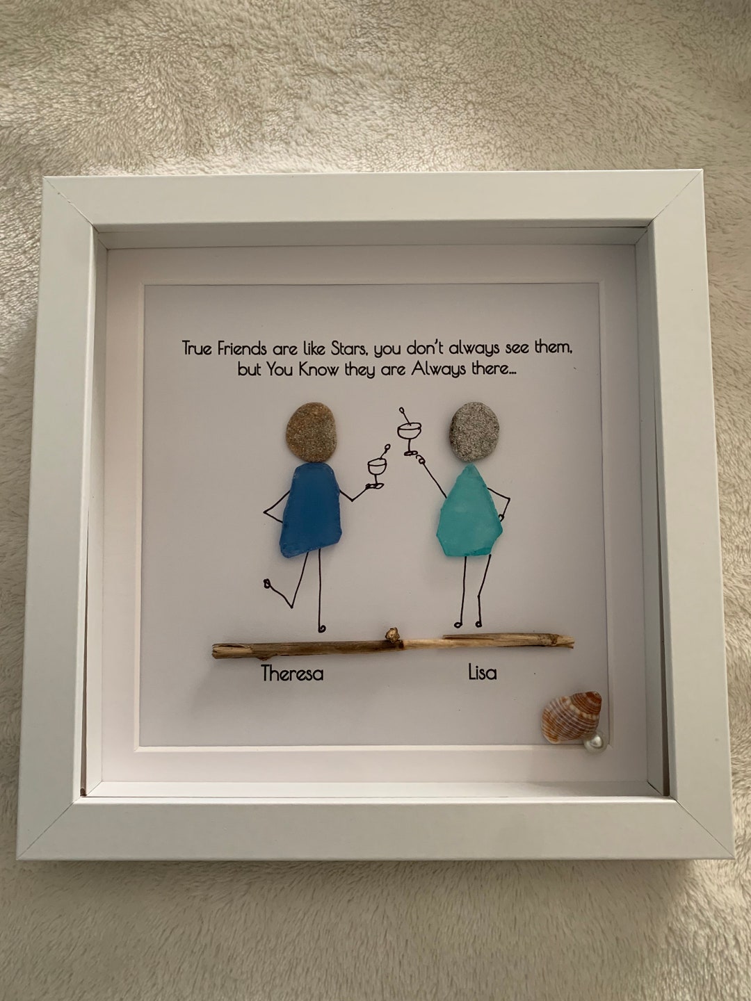 Personalized Friendship Sea Glass/couple Gift/valentines/mr & Mrs ...