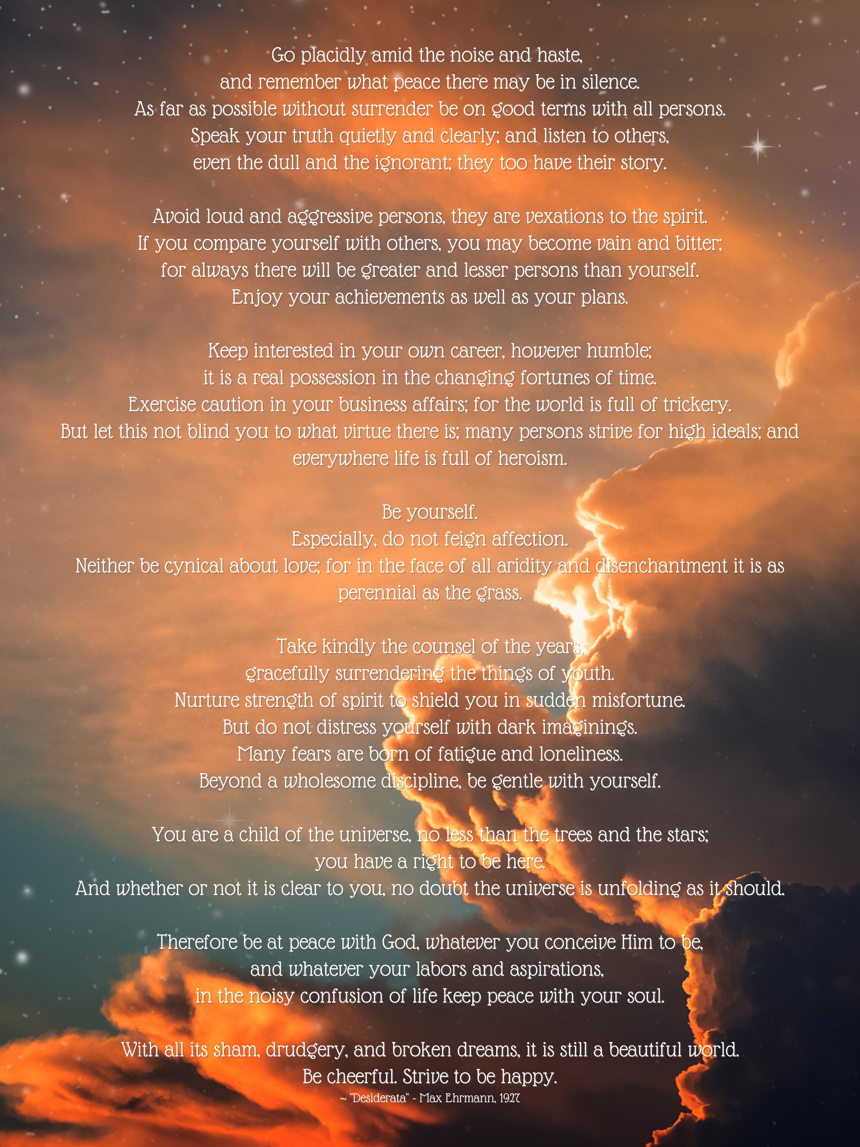Desiderata Full - Etsy