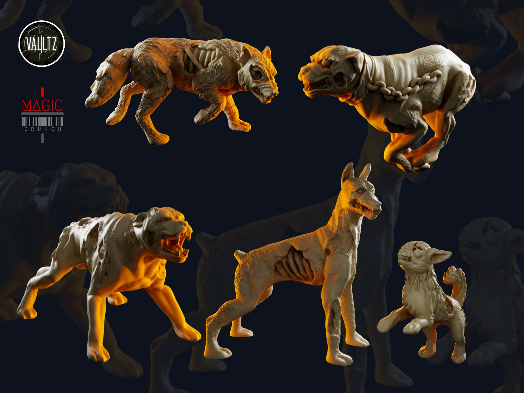 Pack Zombie Dogs Zombies by Vaultz Etsy